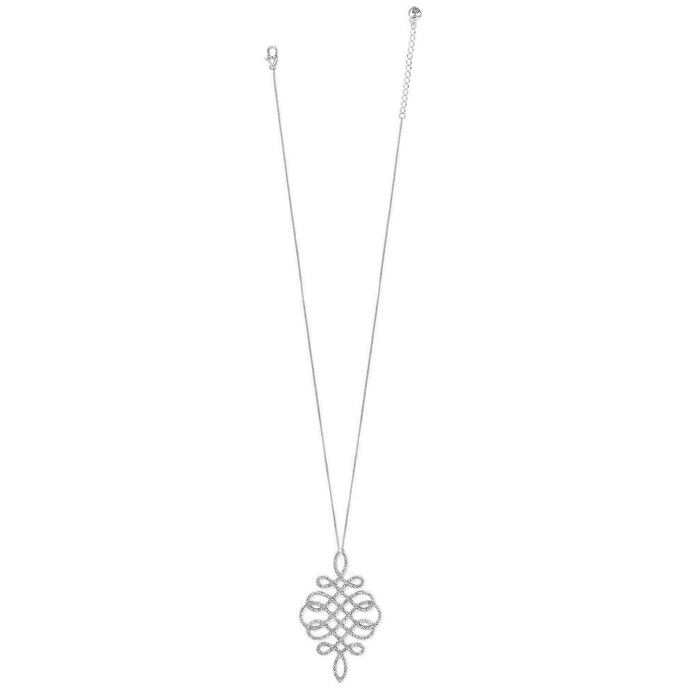 NEW BRIGHTON women's illumina ribbon statement necklace in silver - Picture 2 of 2